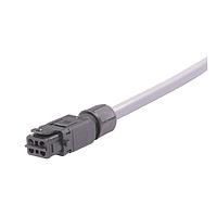 HARTING 33500300201050 Rectangular Cable Assemblies Han 1A 3+PE IP65 single ended Cable Assembly, unshielded, female, snap-in version, 4x14AWG, PVC gray, 5.0m