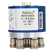 Radiall R573003400 Coaxial Switches SP4T Ramses N 3GHz Normally open 28Vdc Pins Terminals