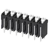 Same Sky (formerly CUI Devices) TBLH10V-500-07BK Fixed Terminal Blocks Terminal block, screwless, High Temp, 5.00, Vertical, 7, Black w Gray Button