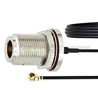 Fairview FMCA1009 N Female Bulkhead to UMCX 2.5 Plug Cable 1.13mm Coax and RoHS Compliant