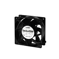 Sanyo Denki 9WV1224J1002 Axial Axial Fan, 120x120x38mm, 24VDC, 224CFM, Splash Proof, Ribless, Sensorless, IP68