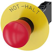 SIEMENS 3SU11001HA201FH0 Push-Pull EM. STOP MUSHROOM PUSHBUTTON. 40MM. RED