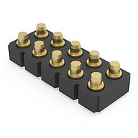 Mill-Max 813-22-010-30-040101 Headers Spring-Loaded Connector w Flat Plunger Tip; SMT; Double Row 10-Pin