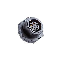 Amphenol LTW CD-09PMFP-SC7001 Standard Circular Connector Ceres, Middle Size, Plastic, 5A, 09 pins, Male Connector, Female Contact, Circular, Screw Thread, PCB 180, Receptacle, IP67