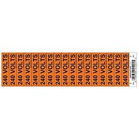HellermannTyton 596-00936 Labels Voltage Marker, .50" x 2.25", 240 Volts, Vinyl, Orange, 17/card, 50 cards/pkg