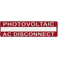 HellermannTyton 596-00237 Solar Label Solar Label, Printable, PHOTOVOLTAIC AC DISCONNECT, 3.75" x 1.0", PET, Red, 50/roll