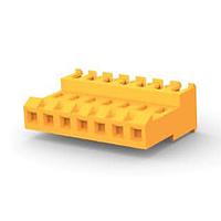 AMP Connectors - TE Connectivity 3-640599-7 Receptacle Assembly FEED THRU WO TAB 7P L.R. orange 18 AWG