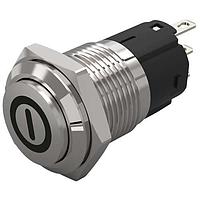 EAO 82-4161.1000.B001 Anti-Vandal 82-4161.1000.B001.pushbutton.momentary.16 mm.stainless steel.flush/raised.no LED.no colour.no LED.soldering terminal.On OFF