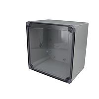 Bud Industries PIP-11774-C Commercial Enclosures PC+10% Fiberglass Box with Captive Screws and Clear Cover (7.1 X 7.1 X 4.9 In)