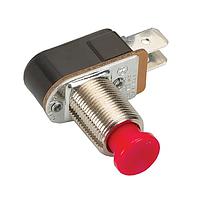 Carling Technologies P27B-RD Standard Switches 1-pole, OFF - (ON), 3A/6A/ 3/4A 250VAC/125VAC/125VAC not HP rated, Non-Illuminated Red Pushbutton Pushbutton Switch with .250 Tab (Q.C.)