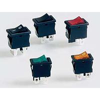 E-Switch R1973ABLKGRNEF1 Rocker Switches SPST BLK/GRN ILLUM
