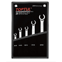 TOPTUL GPAQ0502 Flare Nut Wrench Set (Satin Chrome Finished) (5 pcs)