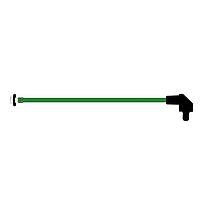 BIVAR SZR1-6.00-F4PGN54-5 Flexible Light Pipes with LEDs 6 Inch, Green Fiber, Green Lens, IP54