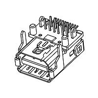 Amphenol Commercial Products G46M2013201ATWEU Mini-Displayport Mini DISPLAY PORT 20POS RECEPTACLE Right Angle, Center Hight3.2mm,Hybrid (Dip+SMT) type, LCP, Black, 15U" plating, Tape andReel packing
