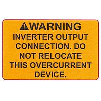 HellermannTyton 596-00846 Solar Label Solar Label, WARNING INVERTER OUTPUTOVERCURRENT DEVICE, 2.0" x 1.25", VL, Orange, 50/roll