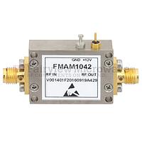 Fairview FMAM1042 1.8 dB NF Low Noise Amplifier Operating From 50 MHz to 2 GHz with 27 dB Gain, 22 dBm P1dB and SMA