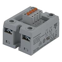 Carlo Gavazzi RKD2A60D75C Solid State Relays 2-pole panel mount SSR, Zero-cross switching, dual control, Operating voltage (Ue): 42 - 660 Vac (1200 Vp), Rated current (Ie): 75 Aac, Control voltage (Uc): 4 - 32 Vdc, Built-in overvoltage protection, Certified (EN60335-1)
