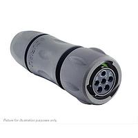 Eaton Souriau-Sunbank UTSX6JC10E98SX Plugs Plug, with cable gland backshell, with 6 female solder contacts, IP68/69K in unmated conditions, keying X