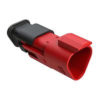 Amphenol SINE Systems AT04-3P-SR01RED Receptacle 3 Position, Receptacle, Pin, SR01 Strain Relief (Standard Seal), Red Body