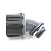 HellermannTyton 166-90790 Elbow, 45 Degree HelaGuard NM Ultra IP68 Fitting, 45-Degree Elbow, 0.50" NPT Thread, 0.38" Dia., PA66, Black, 1/pkg