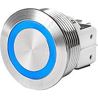 Schurter 3-145-467 Pushbutton Switches MSMII-19 Switch, Momentary Switch, NO/NC SPDT, 6A Switching Current, Ring Illumination Blue