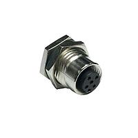 Amphenol LTW MSAS-08PFFS-SF8002 Sensor Cables / Actuator Cables M12 Circular Metric Connector, A Code, Metal, 2A, 08 pins, Female Connector, Female Contact, Hexagonal, M16*1.5, Screw Thread, Solder, Receptacle, Front Fastened, Panel Thickness 4.5, IP68 / IP69K