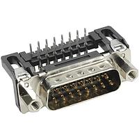 HARTING 09652237803 D-Sub Connectors - Standard Density D-Sub 15pin male angled 2.84mm pitch, stamped, w/o board locks, 4-40UNC screw lock, PL3