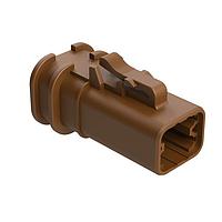 Amphenol SINE Systems ATP06-4S-OMBRN Connectors 4 Position Plug, Socket, Overmold Compatible, Standard Diameter Rear Seal, Brown