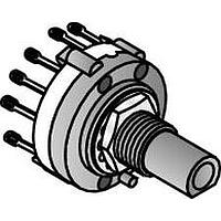 Alpha (Taiwan) SR2617F-0104-18F5B-D1-N Rotary Switches 1 POLE 4 POS D SHAFT