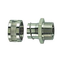 HellermannTyton FU20-M20-M Conduit Fittings & Accessories Metallic Compression Fitting, Fixed Straight, M20 Metric Thread, 1/2" (20mm) Dia, NPB Metal, 10/pkg
