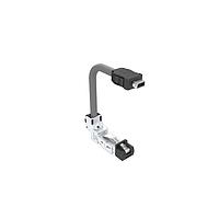 Amphenol Canada DRPC625005A40 Modular Connectors / Ethernet Connectors Cable, Cat6A, Industrial RJ45, 90 deg bottom exit to standard ix plug B key, 24AWG, 0.5m, 50u gold