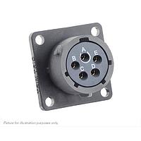 Eaton Souriau-Sunbank UTSX014E5SX Receptacles Square flange receptacle, without backshell, with 5 female solder contacts, IP68/69K in unmated conditions, keying X