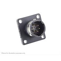 Eaton Souriau-Sunbank UTGX010E6P Receptacles Square flange receptacle, without backshell, with 6 male solder contacts, IP68/69K in unmated conditions