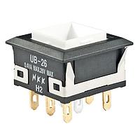 NKK Switches UB26KKG016G Pushbutton Switches SQ ON-ON BLUE LED SOLDER LUG BODY ONLY