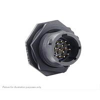 Eaton Souriau-Sunbank UTSX712D14PW32 Receptacles Jam nut receptacle & hold down clips,without backshell, with 14 male PCB contacts, IP68/69K in unmated conditions, keying W