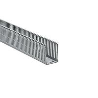 HellermannTyton 184-23000 High Density Slotted Wall Wiring Duct High Density Slotted Wall Wiring Duct, 2" x 3", Non-Adhesive, PVC, Gray, 30ft/Box