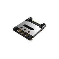 GCT (Global Connector Technology) SIM8060-6-1-14-00-A Card Connectors Nano SIM Card Connector, Hinged Type, SMT, 6Pin, with normally open card detection switch, 1.43mm Profile