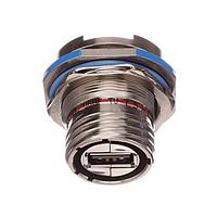 Amphenol Socapex USBFTV75NF459 USB Type A Connectors Threaded Jam Nut Rec PC Tail Nic