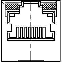 Adam Tech MTJ-88AX1-FSN-LH-M4S Modular CONN JACK 1PORT PCB