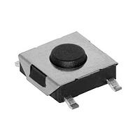 Same Sky (formerly CUI Devices) TS07-667-43-BK-260-SMT-TR Tactile Switch 6 x 6.7 mm, 4.3 mm Act Height, 260 gf, Black, Surface Mount, TR, SPST,