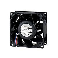 Same Sky (formerly CUI Devices) CFM-8025B-130-330-22 Axial dc axial fan 80 mm square 25 mm 12 Vdc ball 3000 RPM 37.11 CFM AR TSPWM