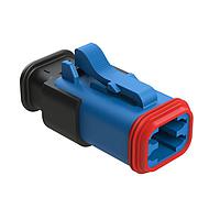 Amphenol SINE Systems AT06-4S-SR02BLU Plug 4 Position, Plug, Socket, SR02 Strain Relief (Reduced Diameter Seal), Blue Body