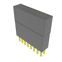 Samtec ESQ-108-44-G-D-LL Sockets Elevated Socket Strip, 0.100" Pitch
