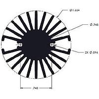 Wakefield Thermal 19756-S-AB W/ANO Heatsinks Radial Fin Heat Sink for LED, 2 Inch Fin with Black Anodized