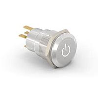 Alcoswitch - TE Connectivity 2213766-2 Pushbutton Switches AV19 SPM 0.4VA POWER LED WHITE 12V