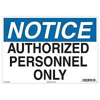 HellermannTyton 597-00101 Labels Notice Sign, 10" x 14", Authorized Personnel Only, Vinyl, Blue, 25/pkg
