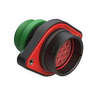 Amphenol SINE Systems AHDP02-24-19PN-STA Connectors 19 Position Panel Mount Receptacle, Pin, Shell Size 24, Normal Diameter Seal (Green), Small Thread Adapter
