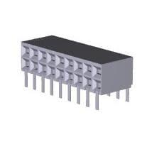 AMP Connectors - TE Connectivity 1-5535512-6 Receptacle RECEPT 18POS .100 R/A DUAL