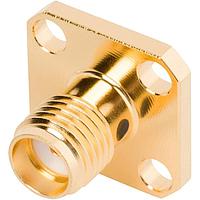 Amphenol SV Microwave 2950-6081 Single Port Connectors SMA F FlangMountConn 4 Hole (Solder Pot)