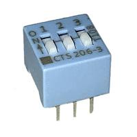 CTS Electronic Components 206-3 DIP Switches SPST 3 switch sections